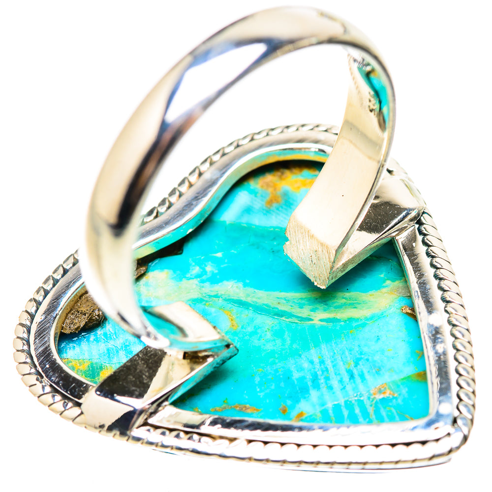 Kingman Mohave Turquoise Rings handcrafted by Anasilvercos - RING132035 - Photo 3