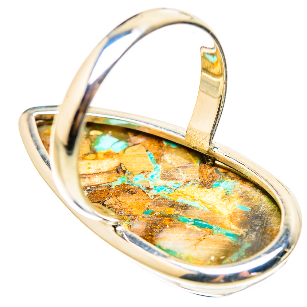 Kingman Mohave Turquoise Rings handcrafted by Anasilvercos - RING132089 - Photo 3