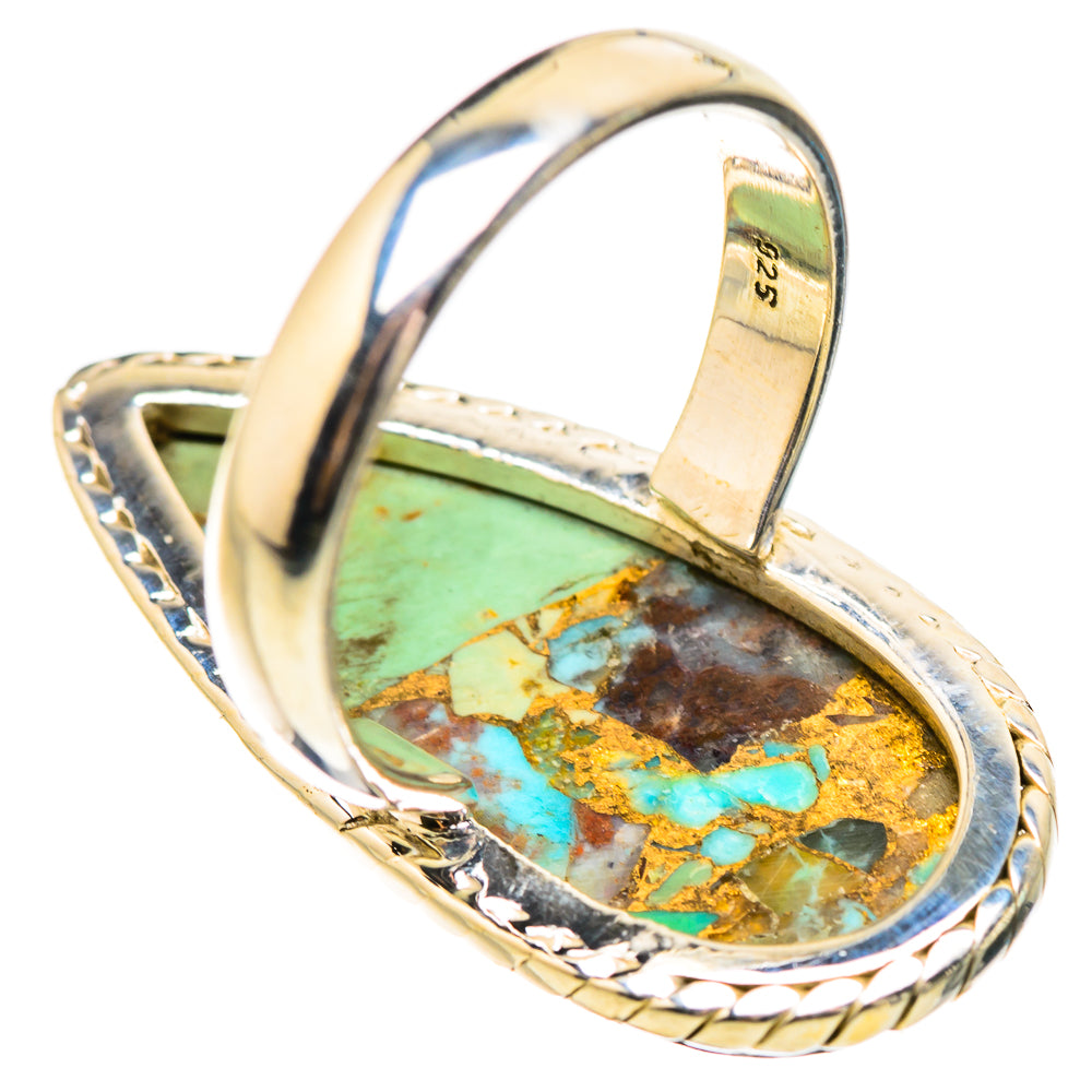 Kingman Mohave Turquoise Rings handcrafted by Anasilvercos - RING132146 - Photo 3