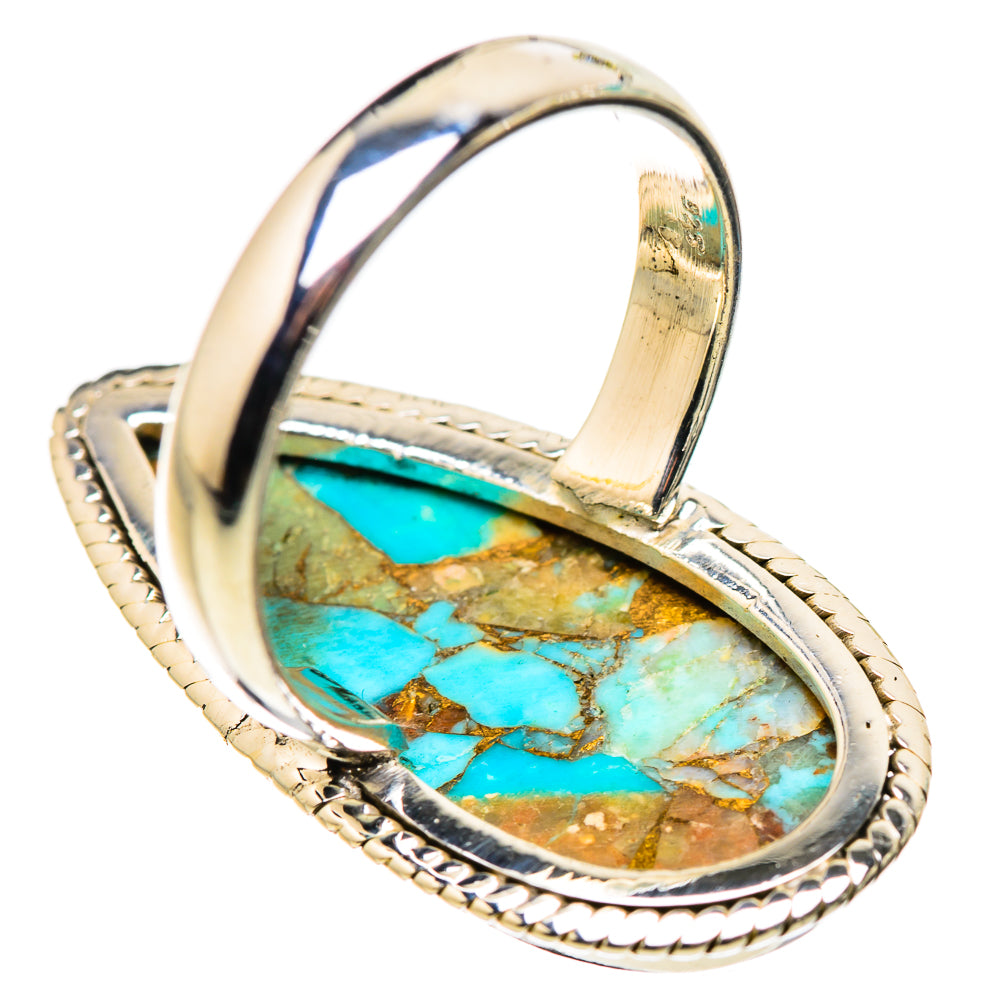 Kingman Mohave Turquoise Rings handcrafted by Anasilvercos - RING132270 - Photo 3