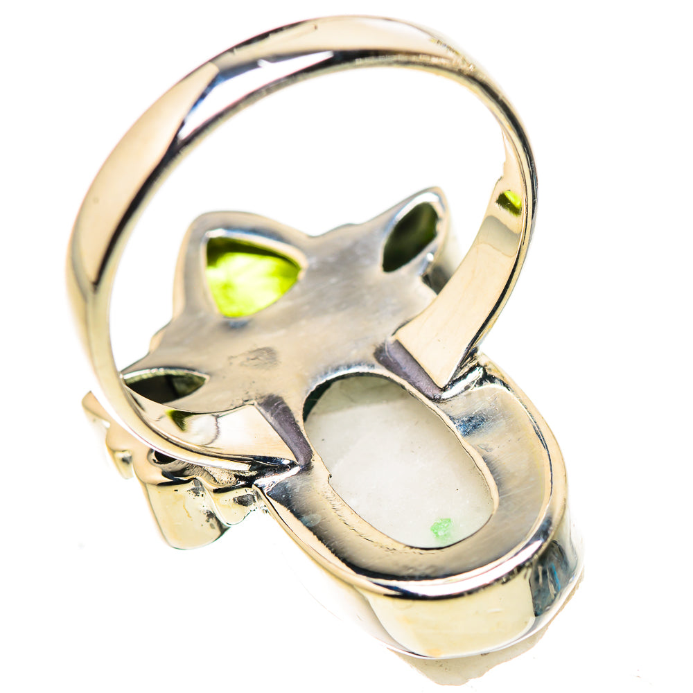 Green Tourmaline In Quartz Rings handcrafted by Anasilvercos - RING132375 - Photo 3
