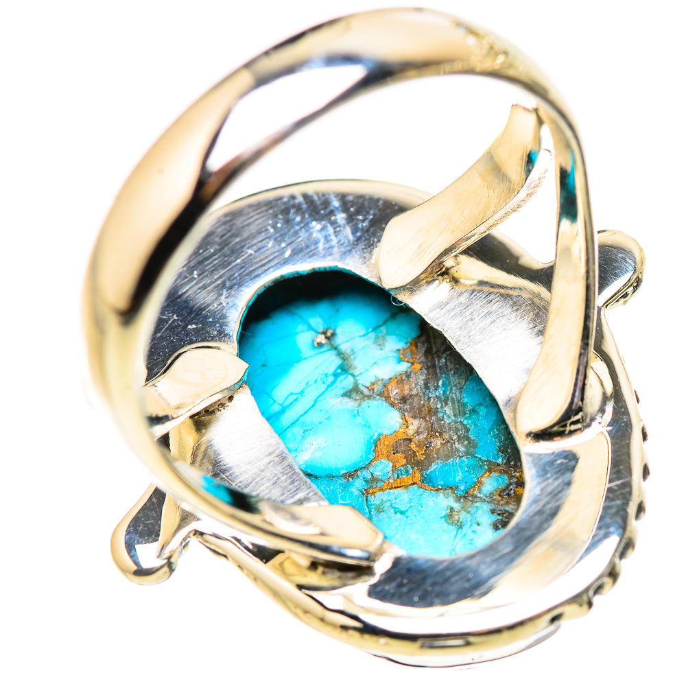 Blue Copper Composite Turquoise Rings handcrafted by Anasilvercos - RING132392 - Photo 3