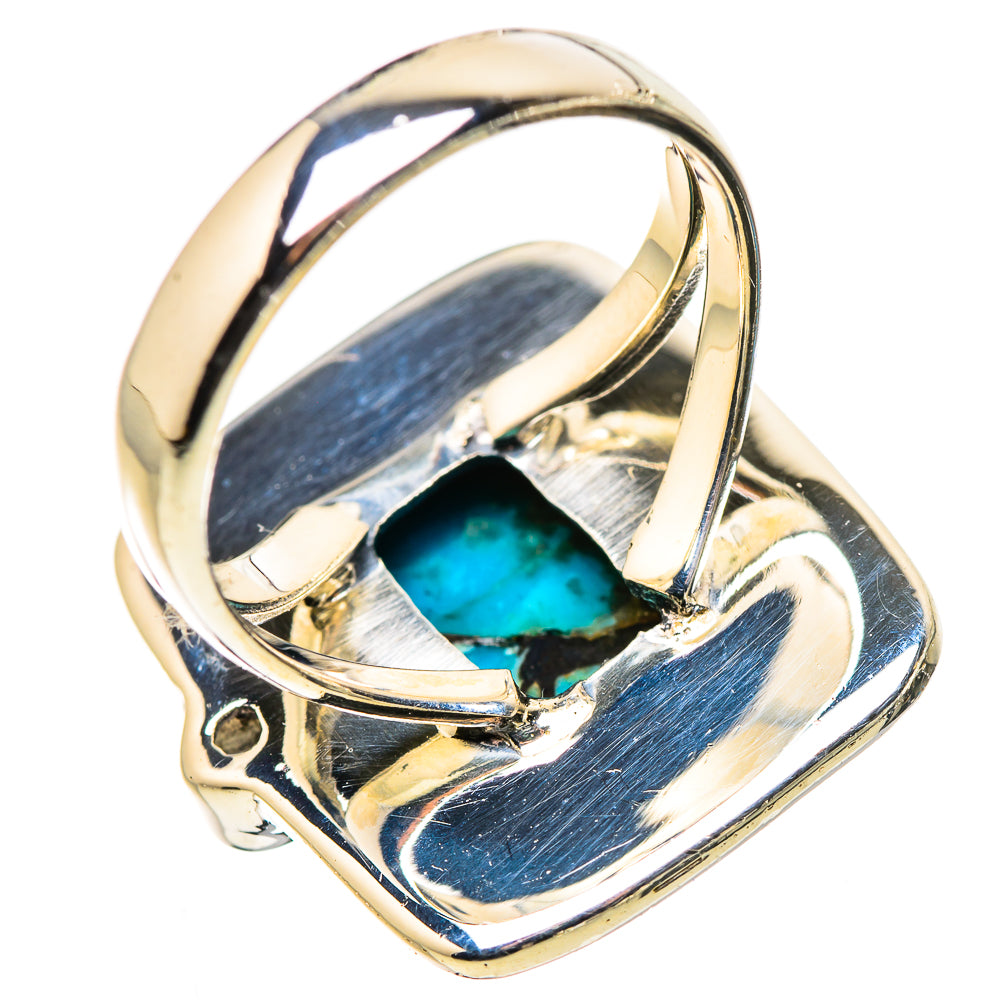 Blue Copper Composite Turquoise Rings handcrafted by Anasilvercos - RING132602 - Photo 3