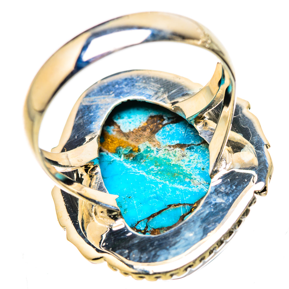 Blue Copper Composite Turquoise Rings handcrafted by Anasilvercos - RING132629 - Photo 3