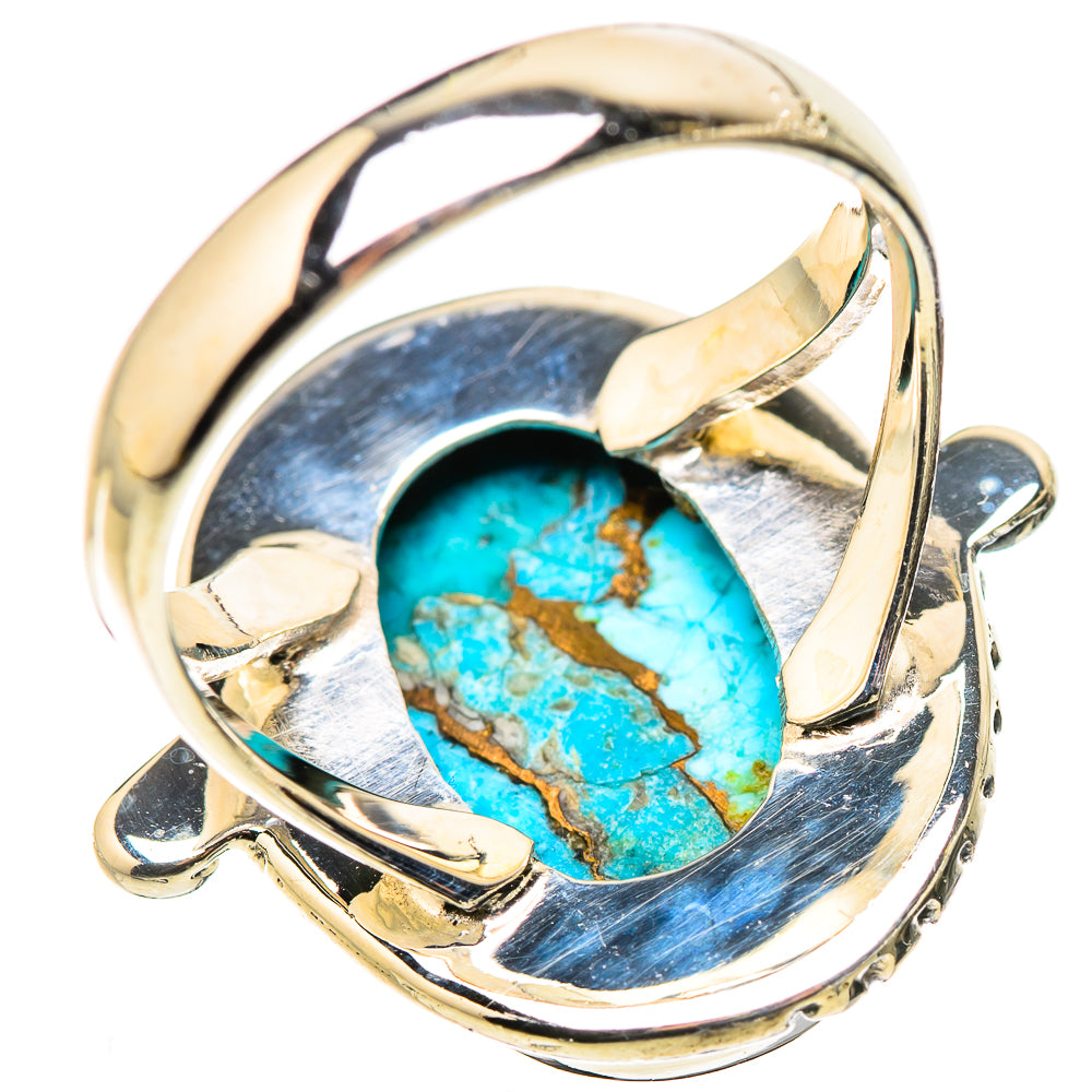 Blue Copper Composite Turquoise Rings handcrafted by Anasilvercos - RING132670 - Photo 3