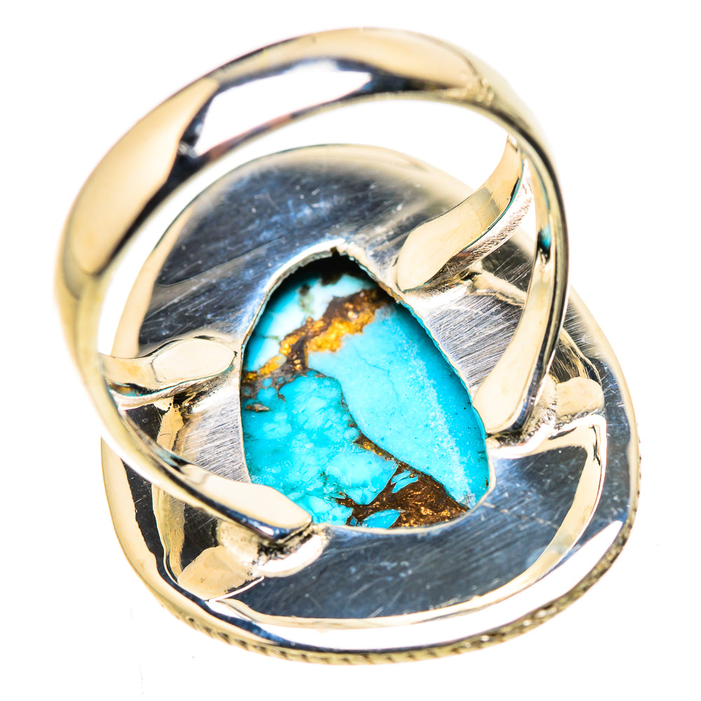 Blue Copper Composite Turquoise Rings handcrafted by Anasilvercos - RING132689 - Photo 3