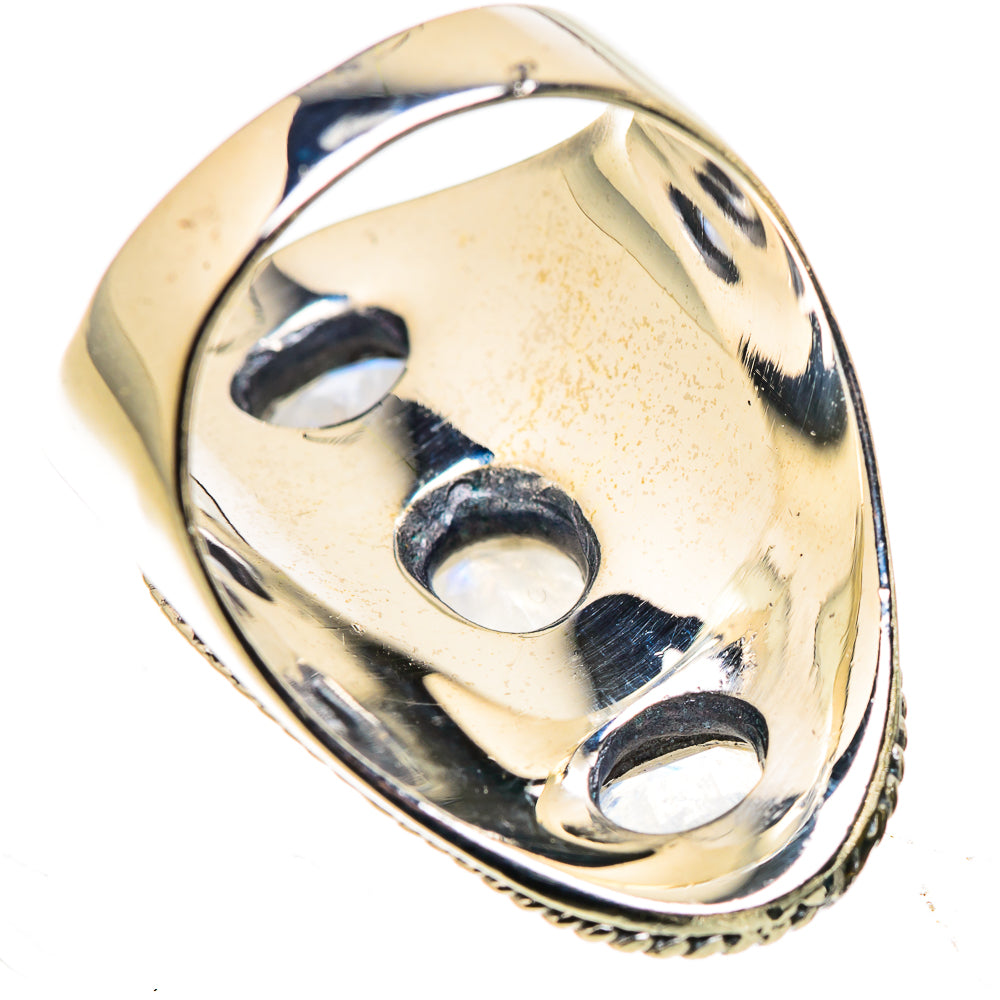 Rainbow Moonstone Rings handcrafted by Anasilvercos - RING132703 - Photo 3