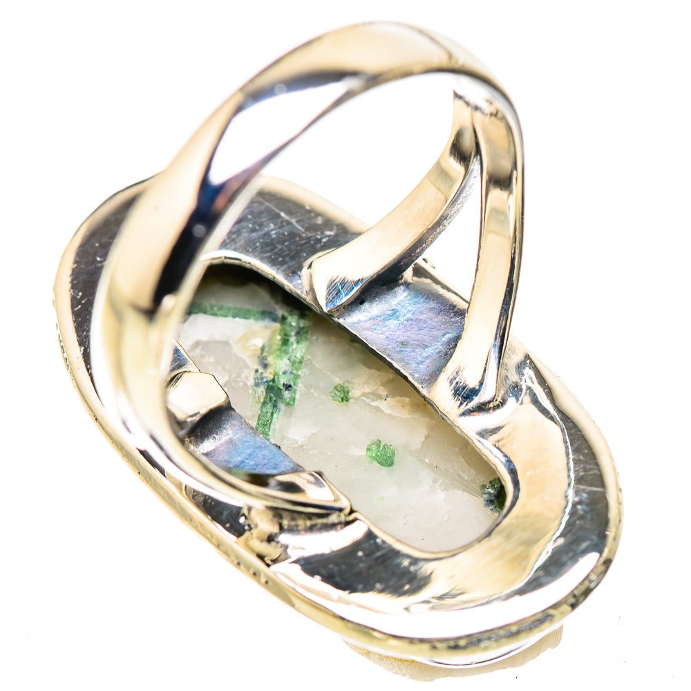 Green Tourmaline In Quartz Rings handcrafted by Anasilvercos - RING132750 - Photo 3