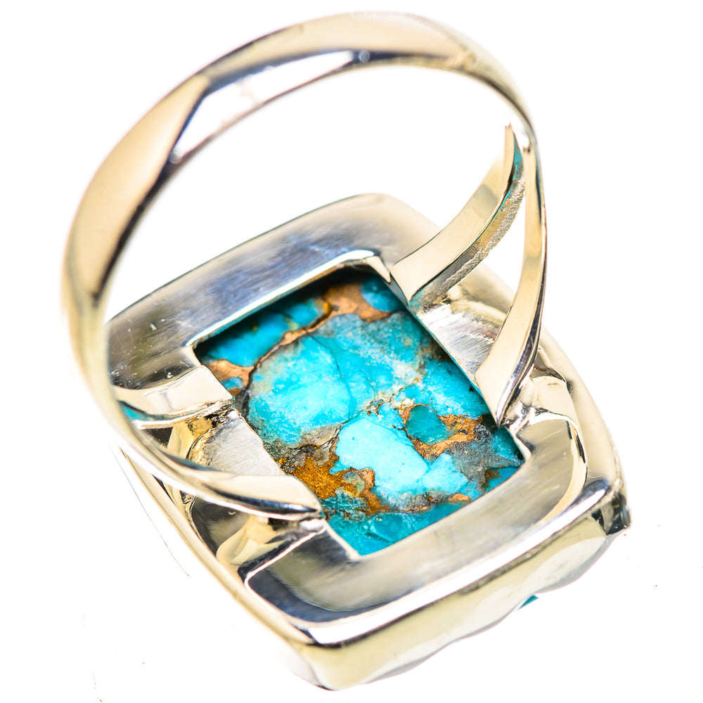 Blue Copper Composite Turquoise Rings handcrafted by Anasilvercos - RING132769 - Photo 3