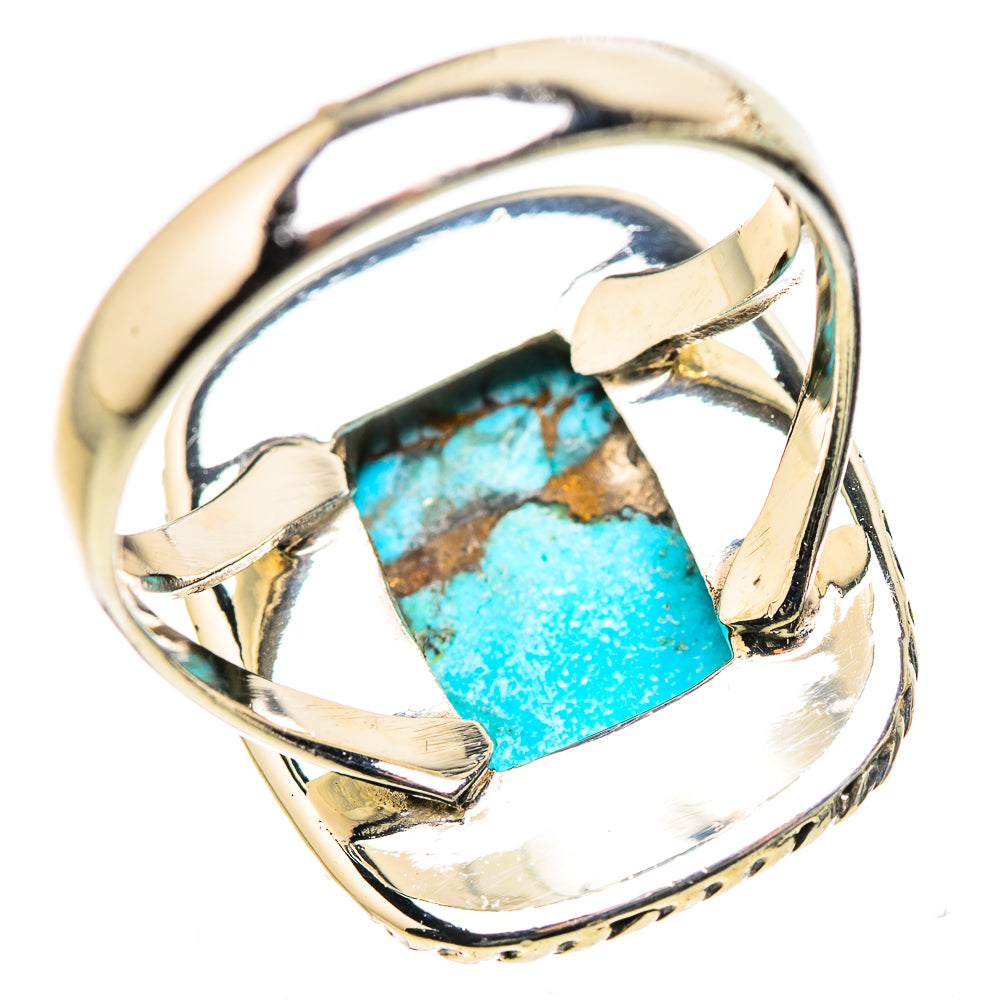 Blue Copper Composite Turquoise Rings handcrafted by Anasilvercos - RING132822 - Photo 3