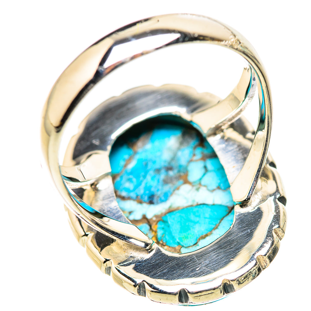 Blue Copper Composite Turquoise Rings handcrafted by Anasilvercos - RING132826 - Photo 3