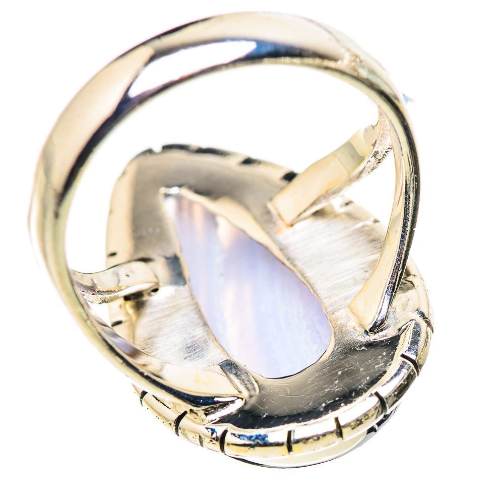 Blue Lace Agate Rings handcrafted by Anasilvercos - RING132889 - Photo 3