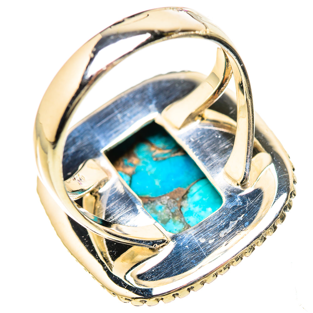 Blue Copper Composite Turquoise Rings handcrafted by Anasilvercos - RING132964 - Photo 3