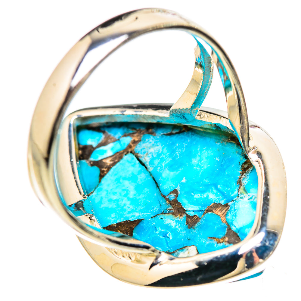 Blue Copper Composite Turquoise Rings handcrafted by Anasilvercos - RING132991 - Photo 3