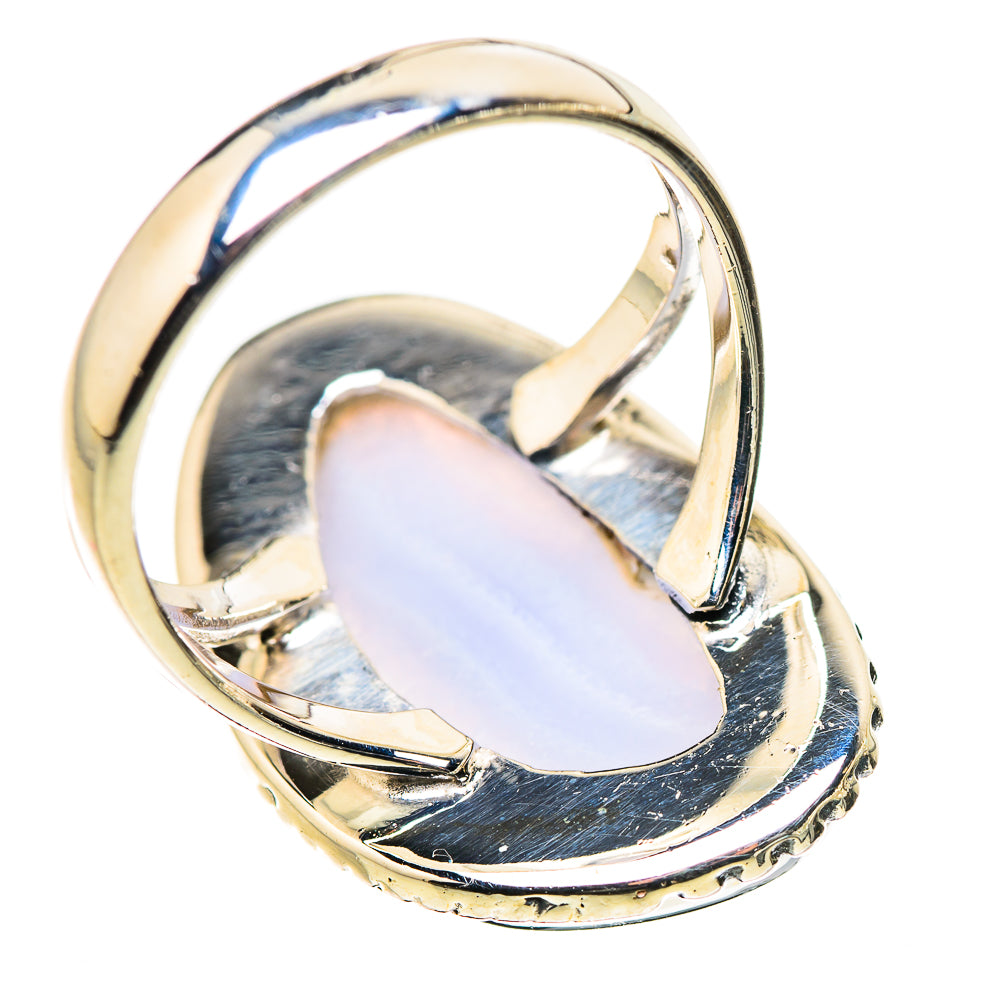 Blue Lace Agate Rings handcrafted by Anasilvercos - RING133182 - Photo 3