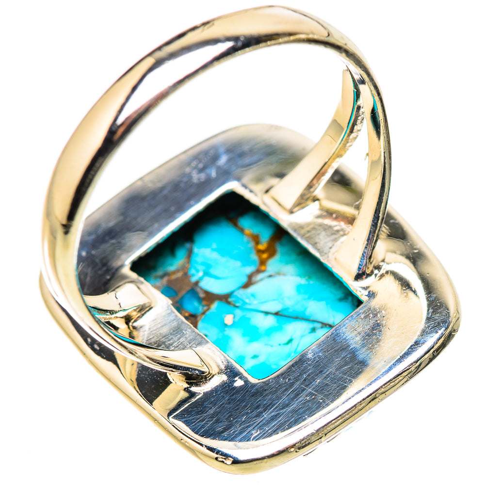 Blue Copper Composite Turquoise Rings handcrafted by Anasilvercos - RING133191 - Photo 3