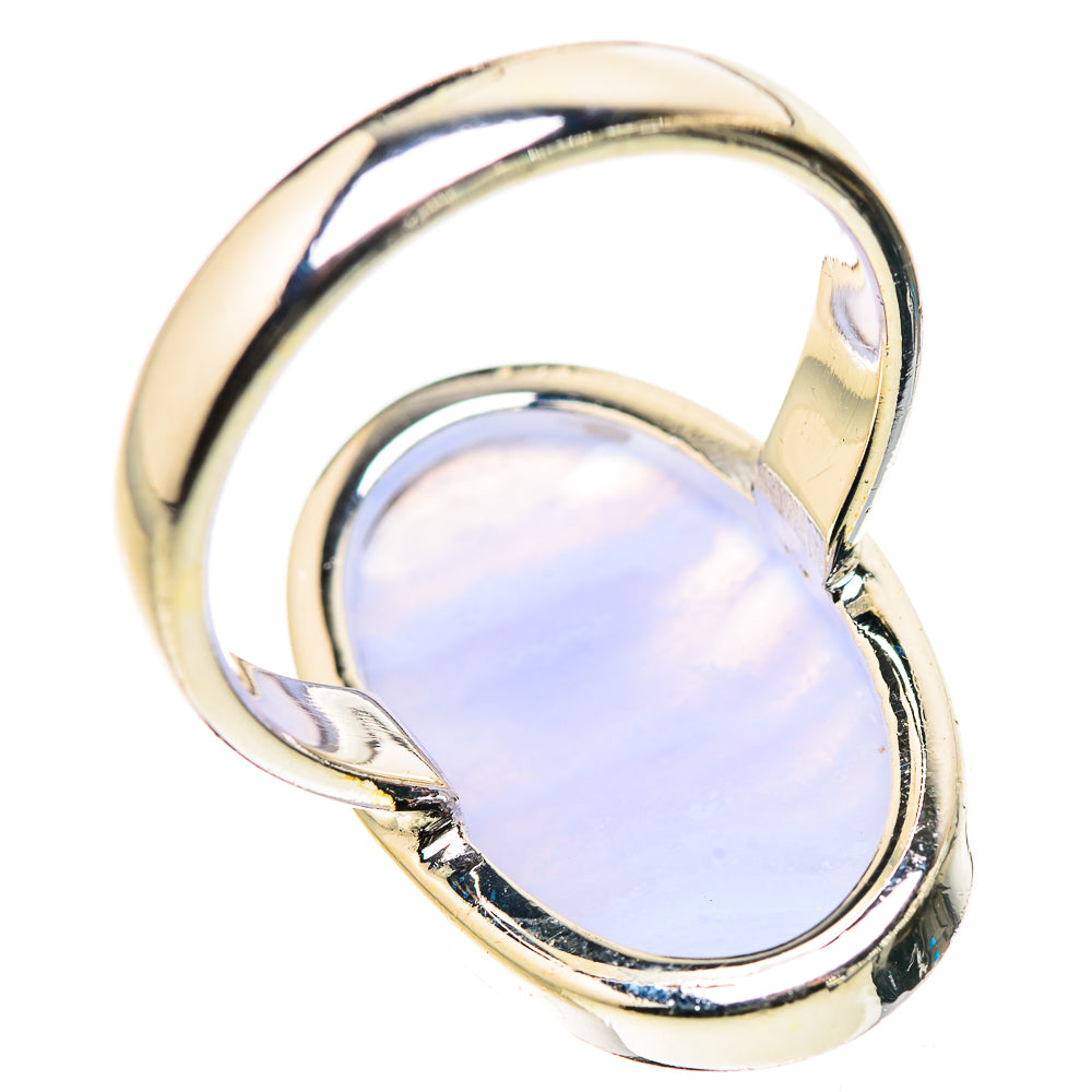 Blue Lace Agate Rings handcrafted by Anasilvercos - RING133252 - Photo 3