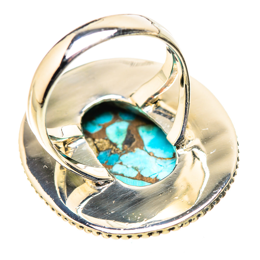 Blue Copper Composite Turquoise Rings handcrafted by Anasilvercos - RING133283 - Photo 3