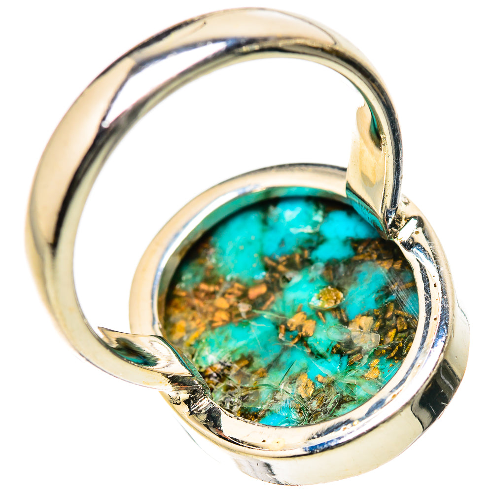 Blue Copper Composite Turquoise Rings handcrafted by Anasilvercos - RING133386 - Photo 3
