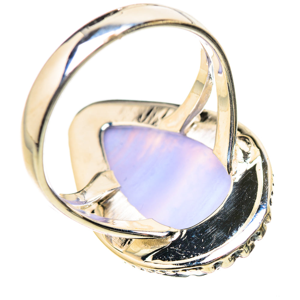 Blue Lace Agate Rings handcrafted by Anasilvercos - RING133401 - Photo 3