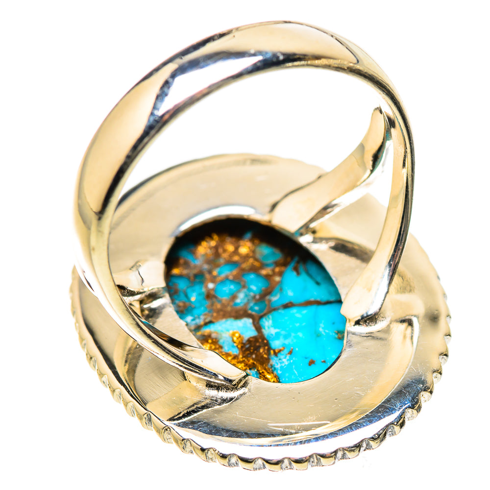 Blue Copper Composite Turquoise Rings handcrafted by Anasilvercos - RING133428 - Photo 3
