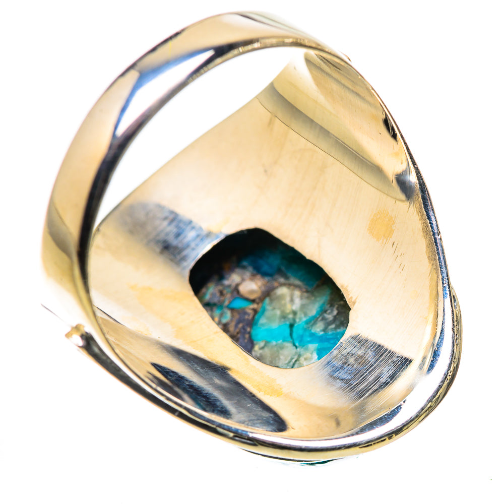 Blue Copper Composite Turquoise Rings handcrafted by Anasilvercos - RING133667 - Photo 3