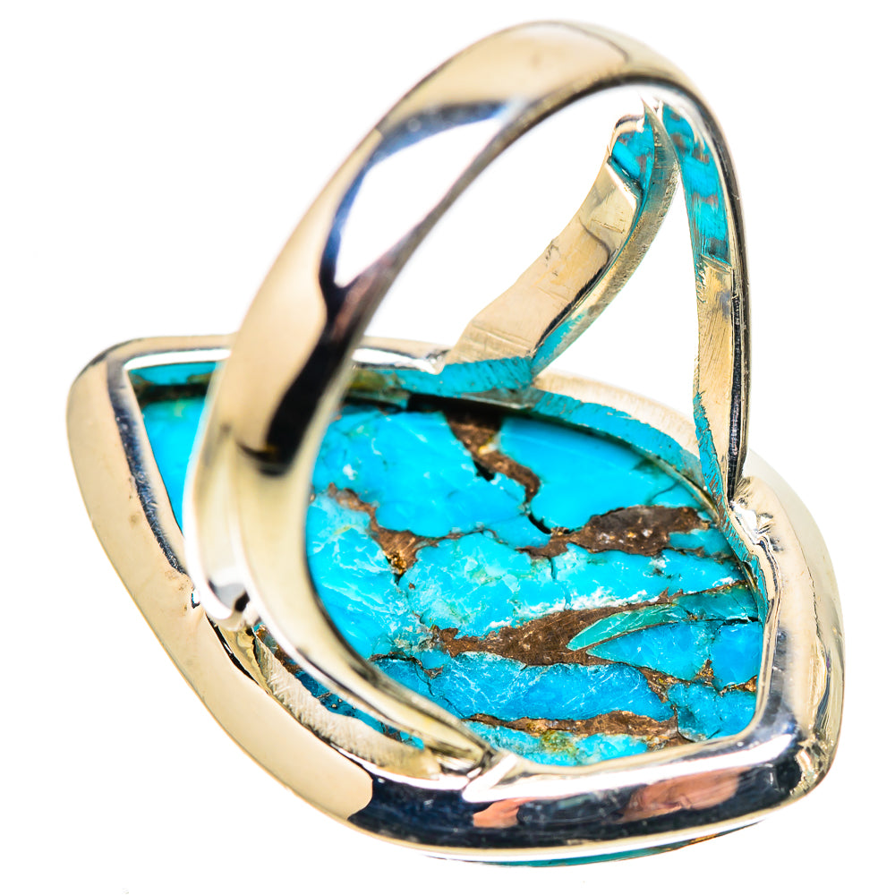 Blue Copper Composite Turquoise Rings handcrafted by Anasilvercos - RING133691 - Photo 3