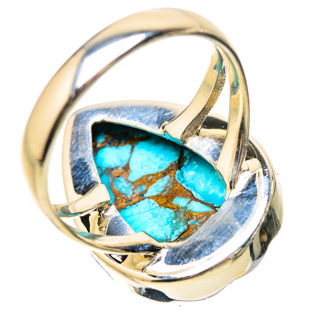 Blue Copper Composite Turquoise Rings handcrafted by Anasilvercos - RING133760 - Photo 3