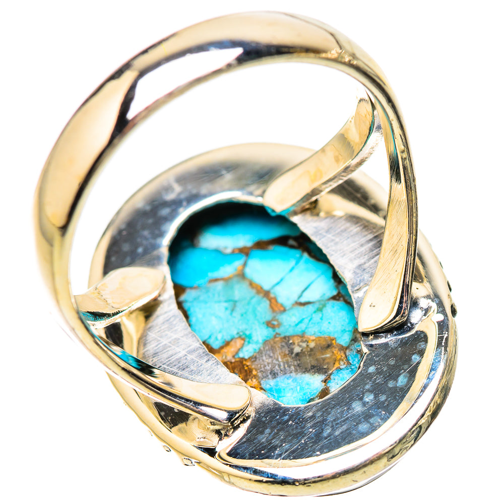 Blue Copper Composite Turquoise Rings handcrafted by Anasilvercos - RING133827 - Photo 3