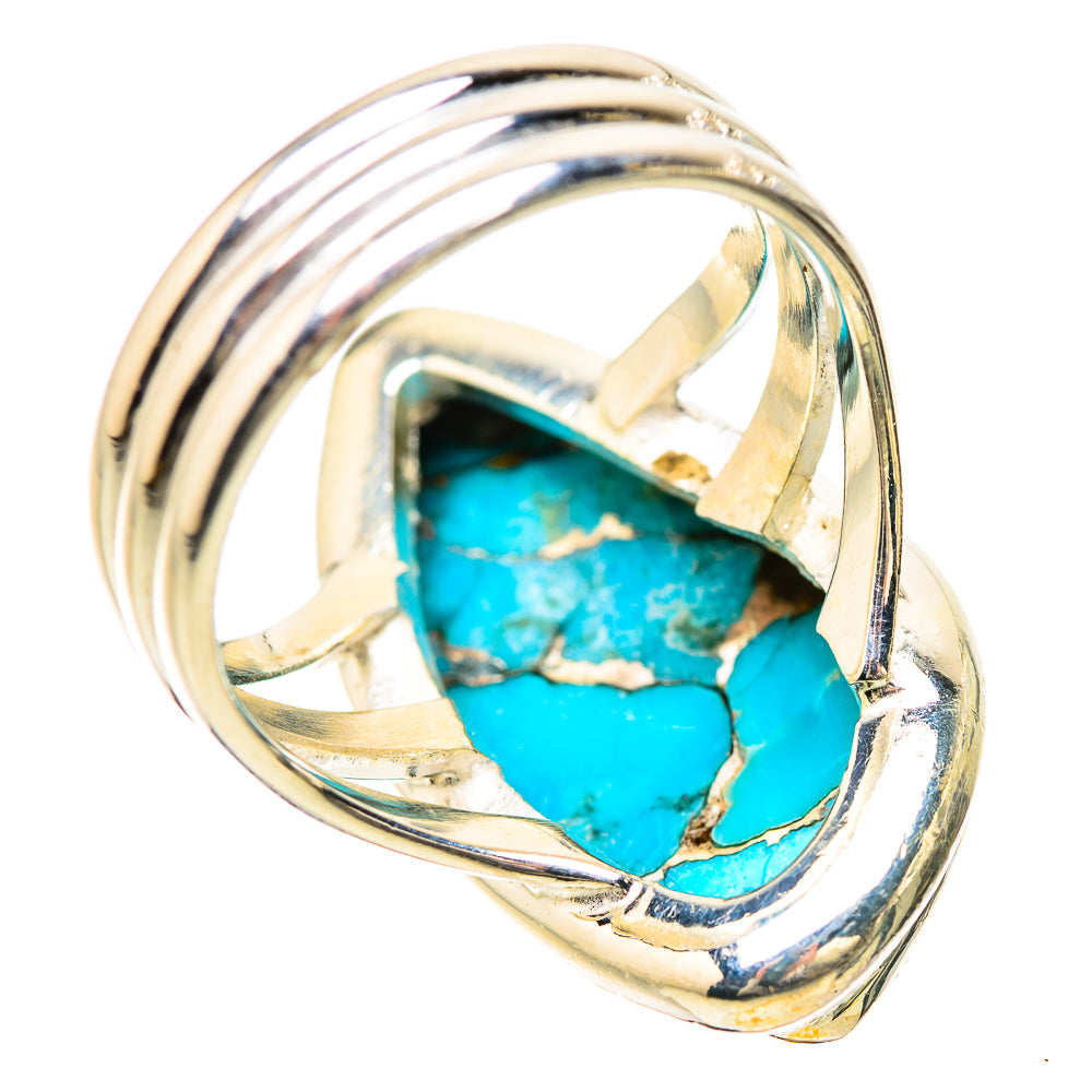 Blue Copper Composite Turquoise Rings handcrafted by Anasilvercos - RING133858 - Photo 3