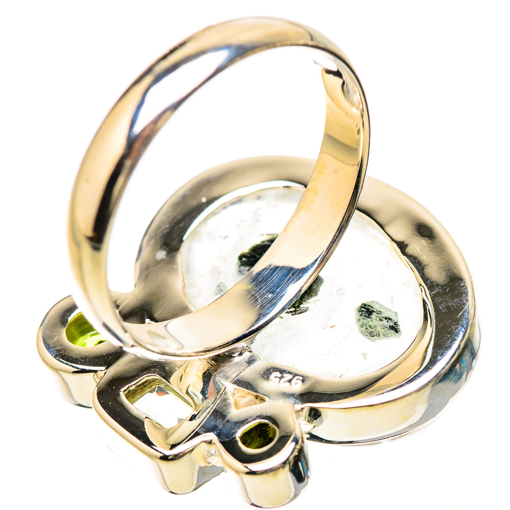 Green Tourmaline In Quartz Rings handcrafted by Anasilvercos - RING133867 - Photo 3