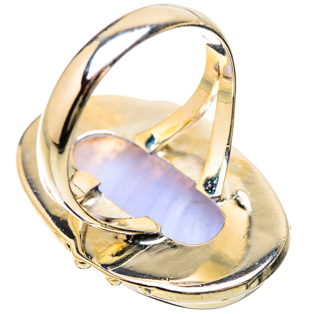 Blue Lace Agate Rings handcrafted by Anasilvercos - RING133928 - Photo 3