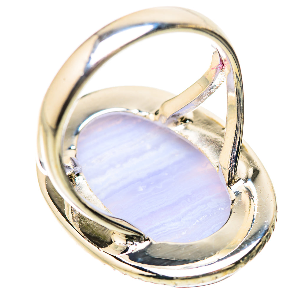 Blue Lace Agate Rings handcrafted by Anasilvercos - RING133948 - Photo 3