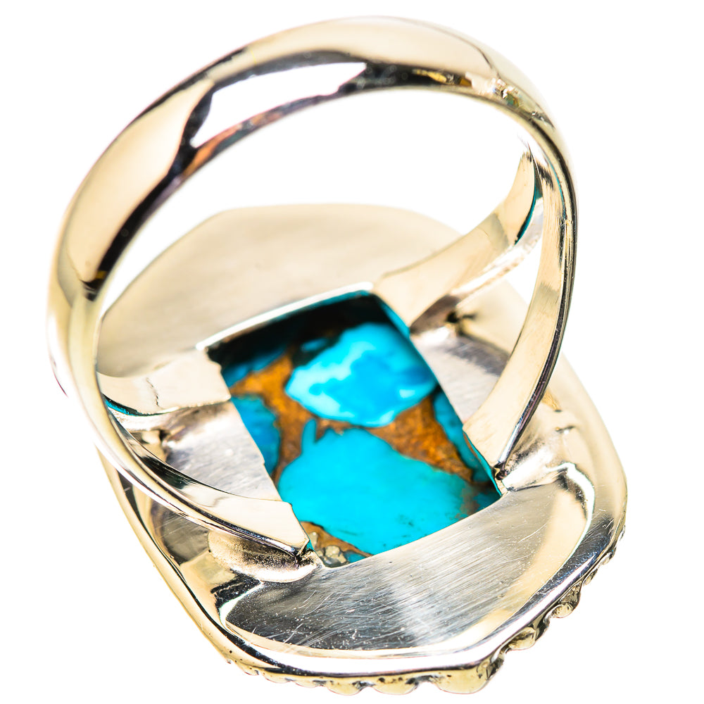 Blue Copper Composite Turquoise Rings handcrafted by Anasilvercos - RING133990 - Photo 3