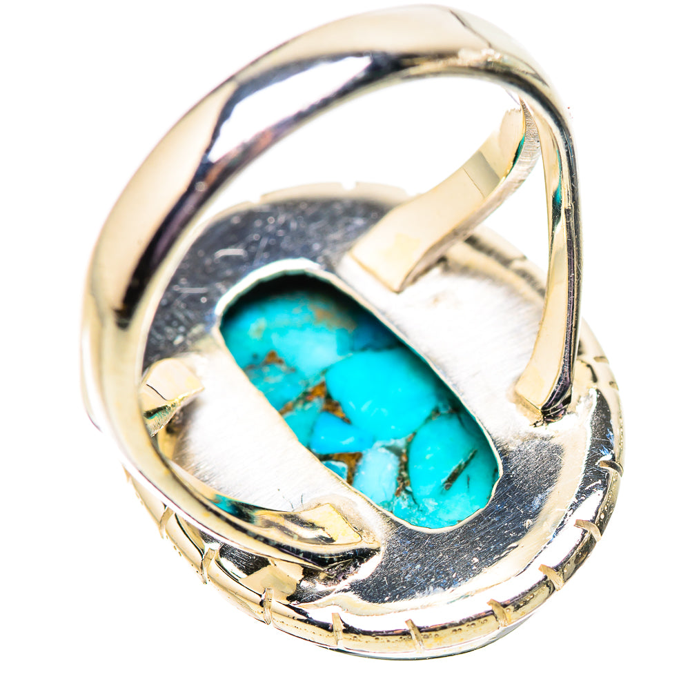 Blue Copper Composite Turquoise Rings handcrafted by Anasilvercos - RING133994 - Photo 3