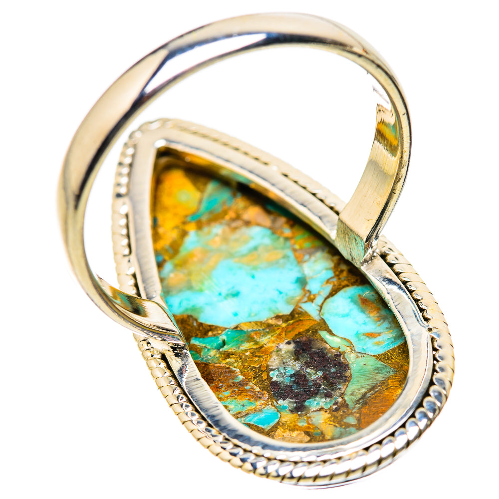 Blue Copper Composite Turquoise Rings handcrafted by Anasilvercos - RING134314 - Photo 3