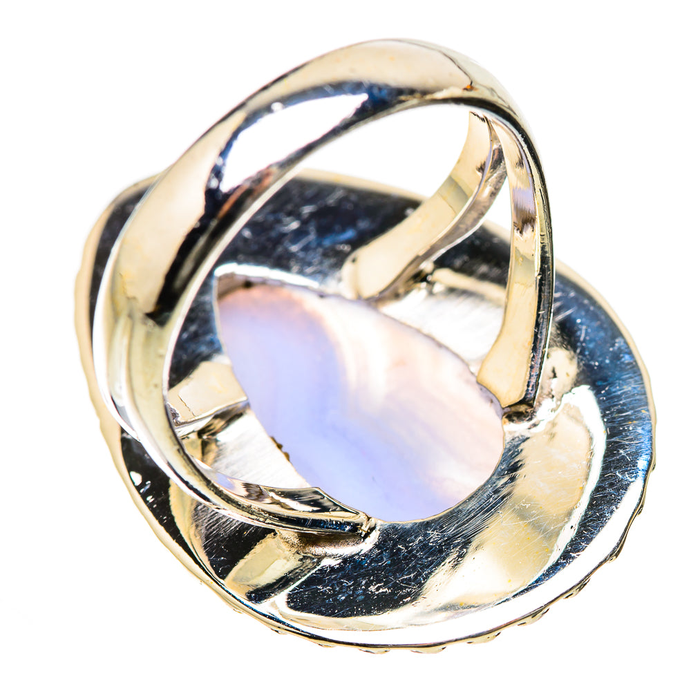 Blue Lace Agate Rings handcrafted by Anasilvercos - RING134333 - Photo 3