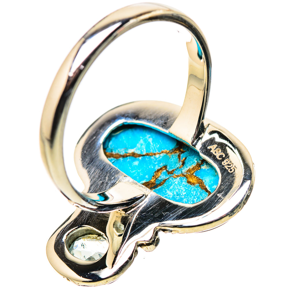 Blue Copper Composite Turquoise Rings handcrafted by Anasilvercos - RING134362 - Photo 3
