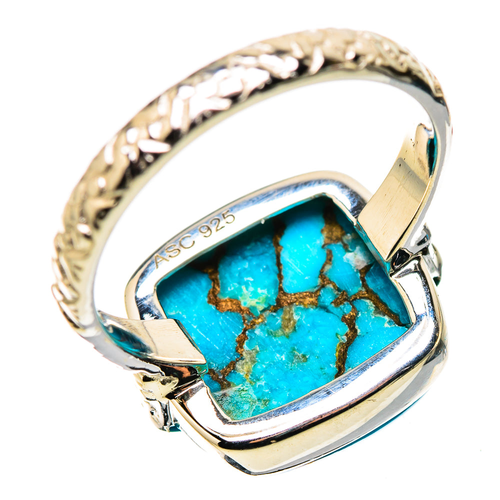 Blue Copper Composite Turquoise Rings handcrafted by Anasilvercos - RING134383 - Photo 3