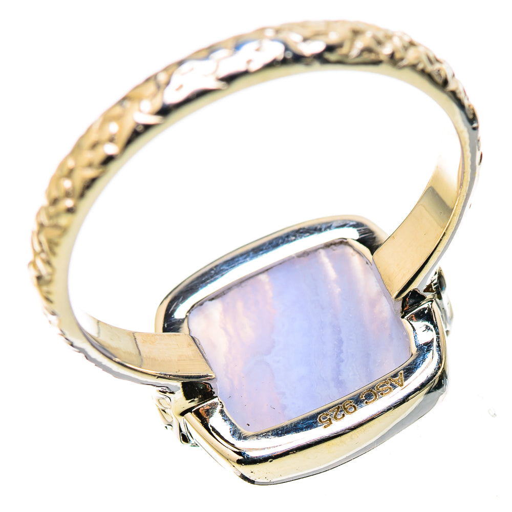 Blue Lace Agate Rings handcrafted by Anasilvercos - RING134422 - Photo 3