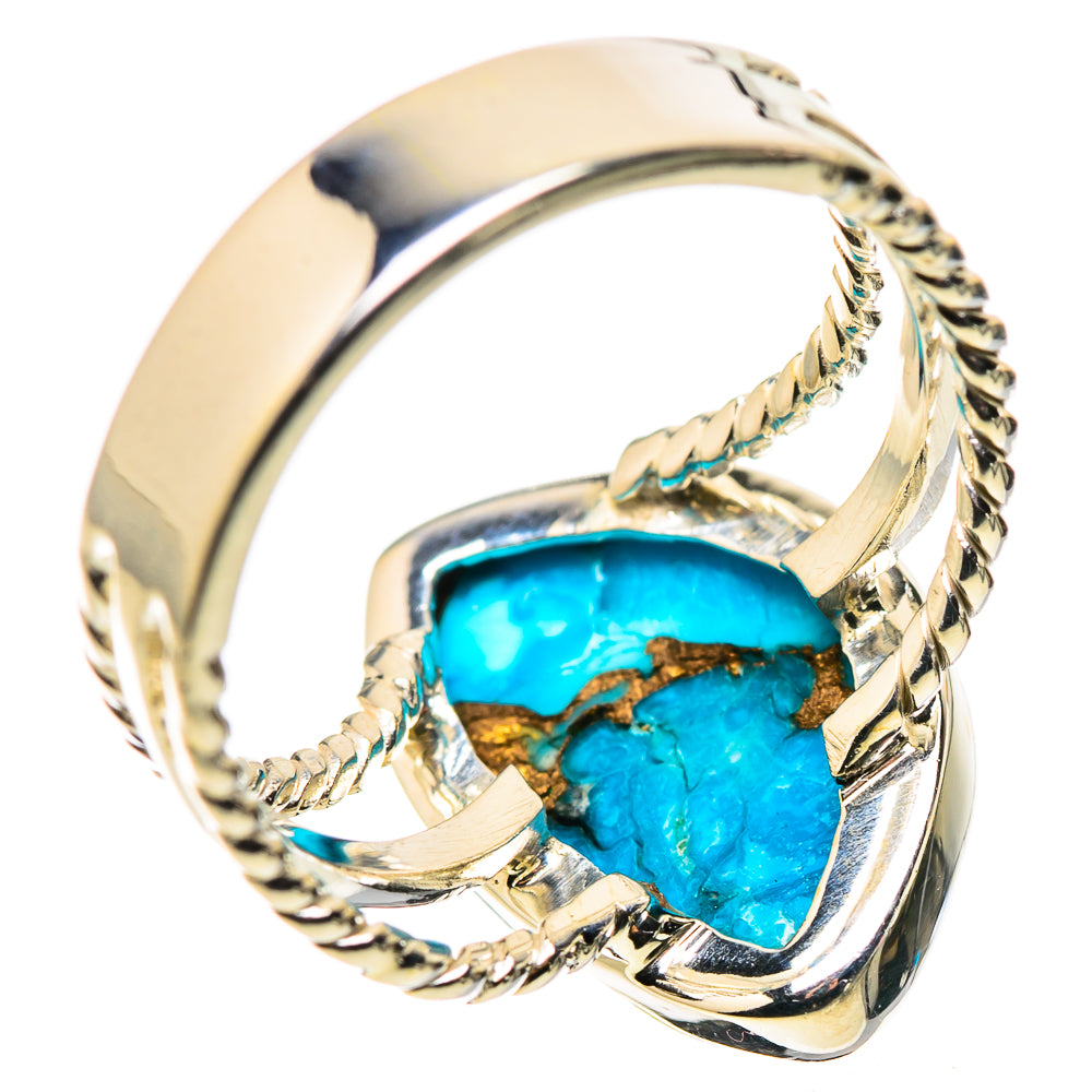 Blue Copper Composite Turquoise Rings handcrafted by Anasilvercos - RING134430 - Photo 3