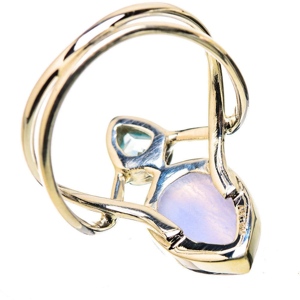 Blue Lace Agate Rings handcrafted by Anasilvercos - RING134444 - Photo 3