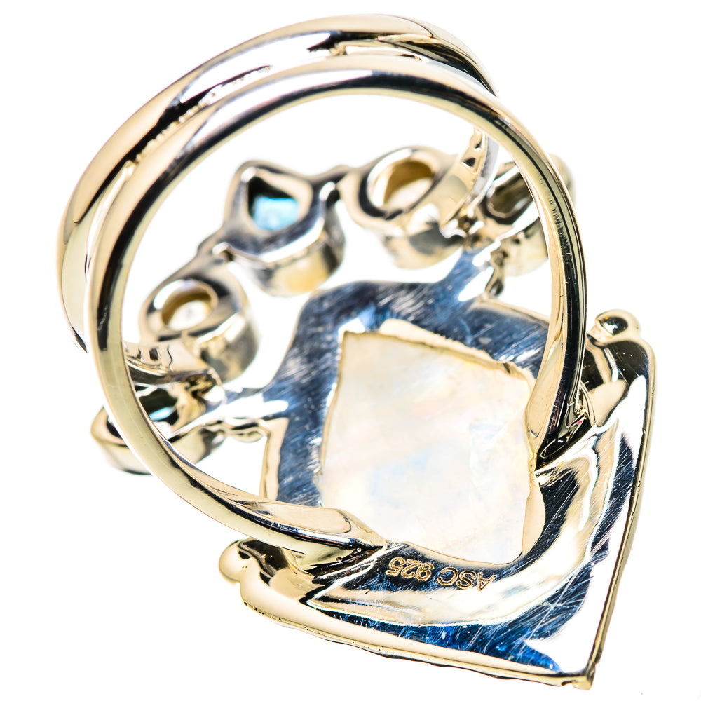 Rainbow Moonstone Rings handcrafted by Anasilvercos - RING134492 - Photo 3