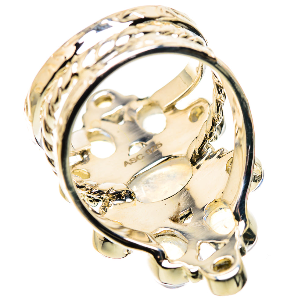 Rainbow Moonstone Rings handcrafted by Anasilvercos - RING134506 - Photo 3