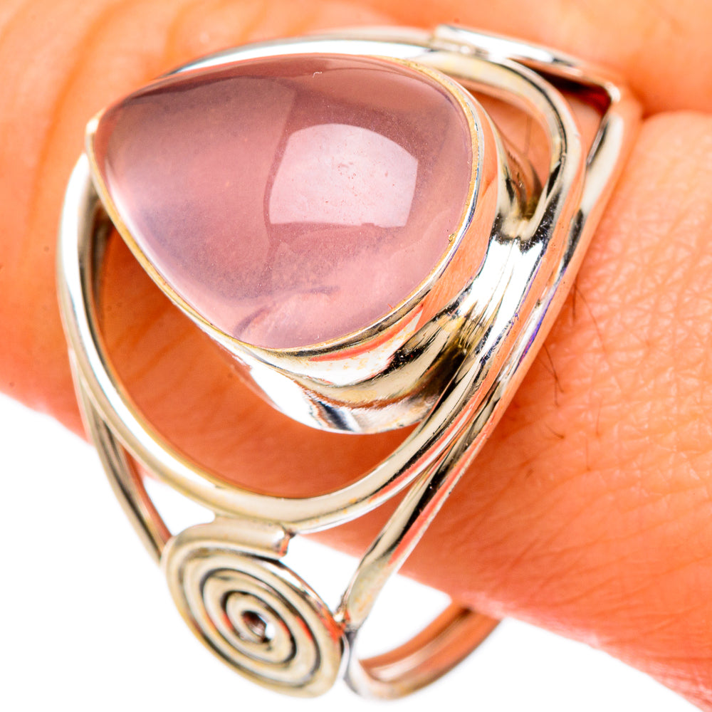 Rose Quartz Rings handcrafted by Anasilvercos - RING100005
