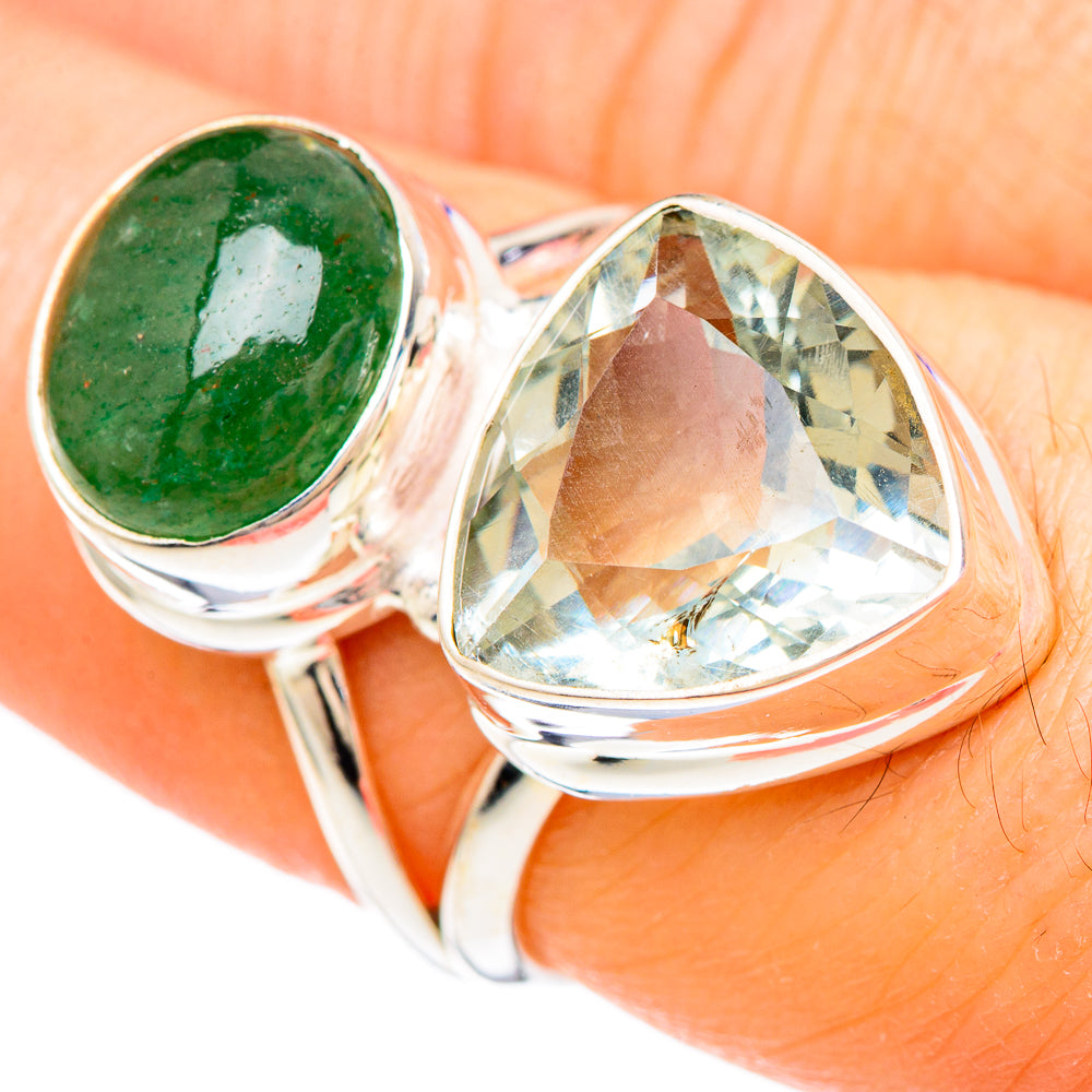 Green Amethyst Rings handcrafted by Anasilvercos - RING100032