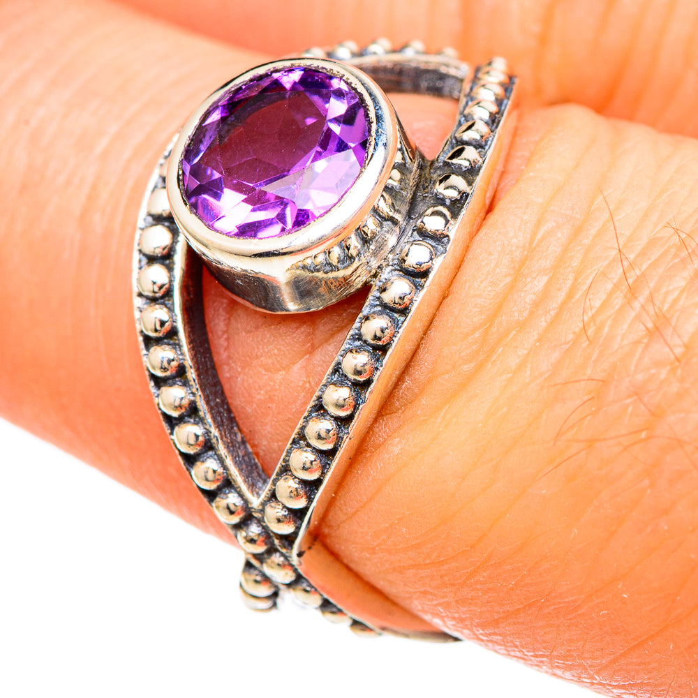 Amethyst Rings handcrafted by Anasilvercos - RING100053