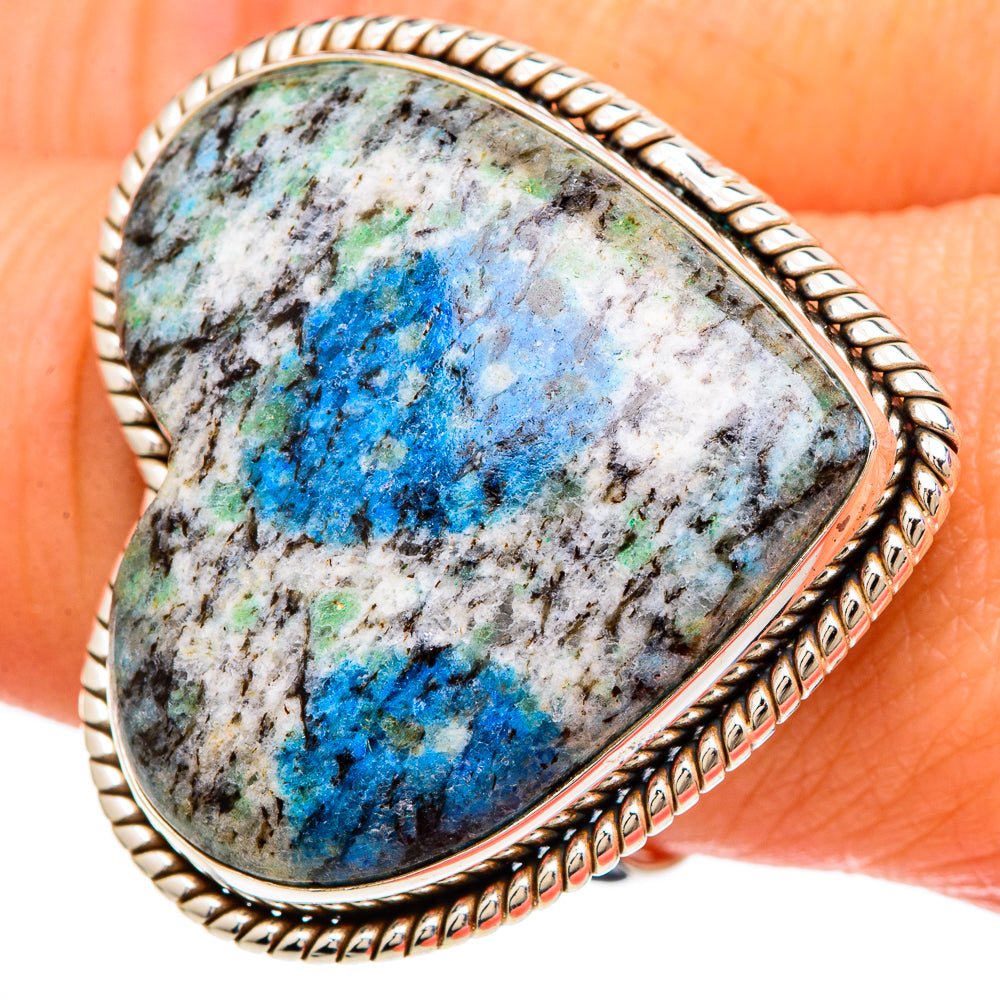 K2 Blue Azurite Rings handcrafted by Anasilvercos - RING100073