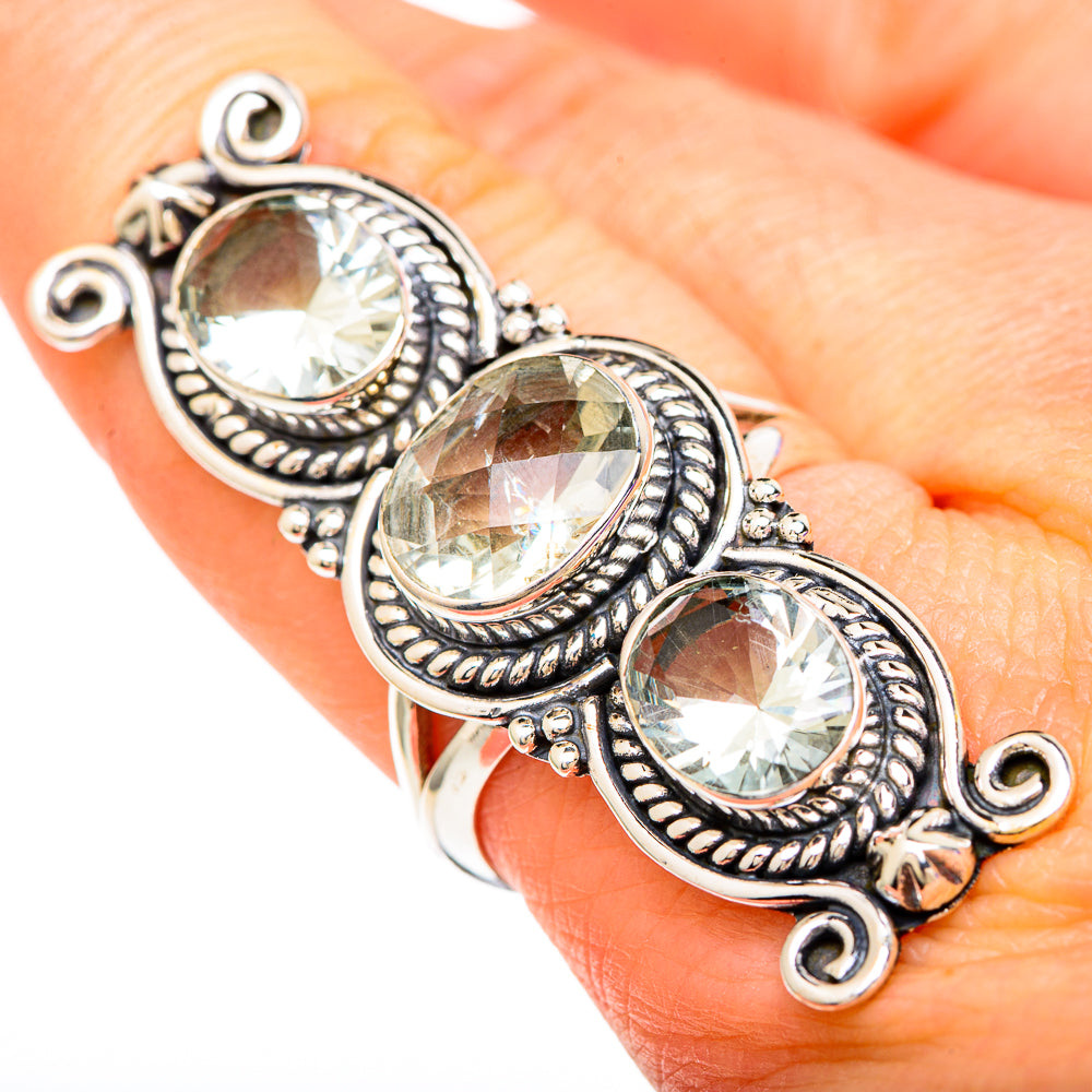Green Amethyst Rings handcrafted by Anasilvercos - RING100077
