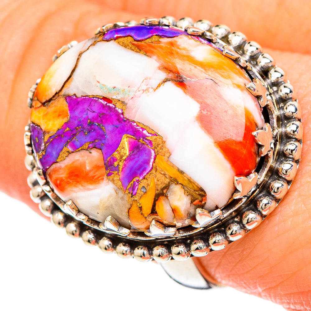 Spiny Oyster Turquoise Rings handcrafted by Anasilvercos - RING100103